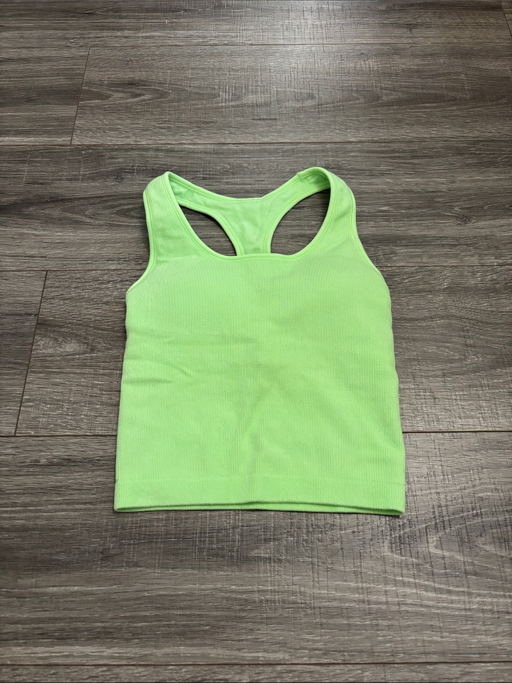 Women’s Neon Green Racerback Crop Tank Top